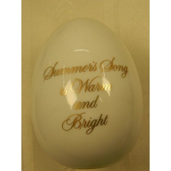 Set of Vintage Collectible Avon Four Seasons Porcelain Eggs 1984 w/ wooden stand - Picture 7 of 13